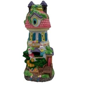 Easter Candy Shop House Figurine Spring Bunny Rabbit Decor‎ Pastel Colors